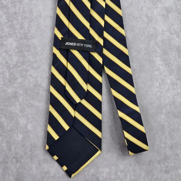 Jones New York Blue Yellow Stripe 100% Silk Men's Neck Tie NWOT - Picture 3 of 6